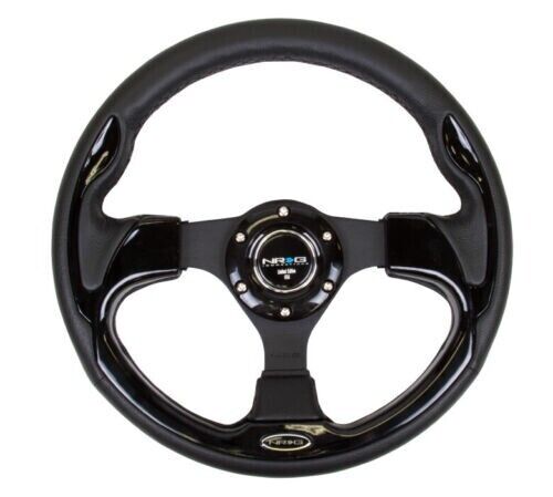 NRG Innovations RST-001BK Reinforced Sport Steering Wheel 320mm Black Trim