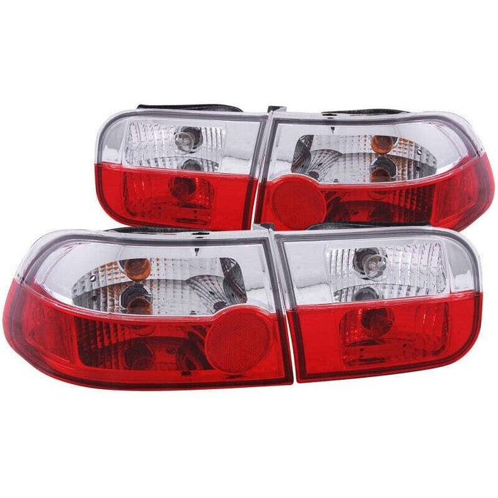 Anzo USA 221220 Taillights Red/Clear Fits 1992-1995 Honda Civic