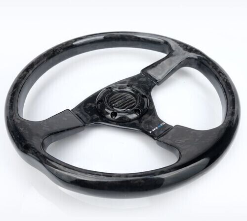 NRG - 350mm 3" Deep Forged Carbon Fiber Steering Wheel W/ 3 Spokes (ST-036FC)