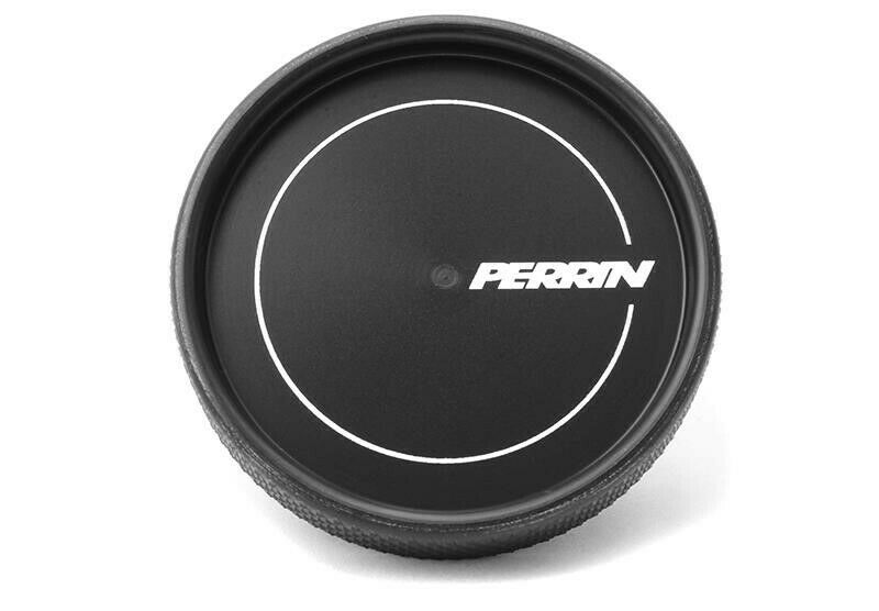 Perrin Performance Black Oil Fill Cap Round Style for WRX STI and FRS BRZ