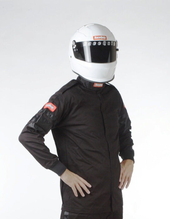 RaceQuip Single Layer Racing Driver Fire Suit Jacket SFI 3.2A/1 Medium Black