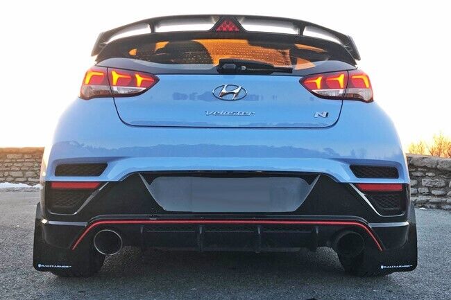 Rally Armor Black UR Mud Flap w/Perfrmance Blue Logo for 2019 Hyundai Veloster N