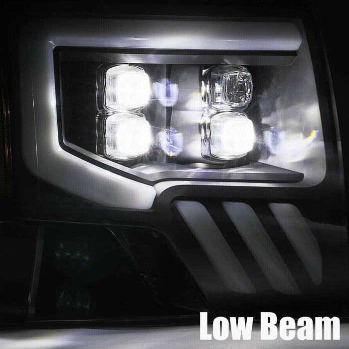 AlphaRex Jet Black Nova LED Projector Headlights for 2009-2014 Ford F-150