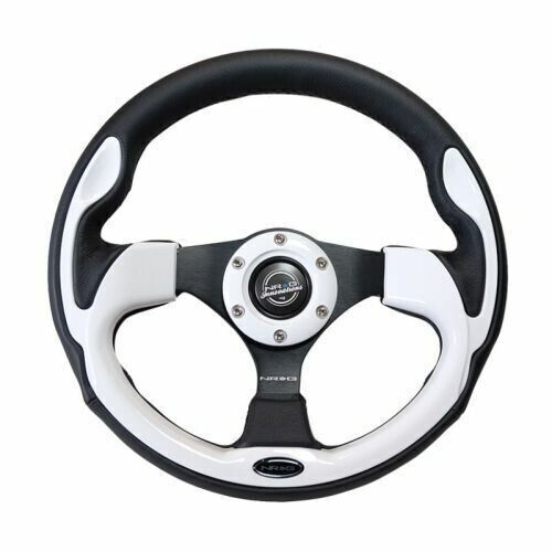 NRG Innovations RST-001WT Reinforced Sport Steering Wheel 320mm White Trim