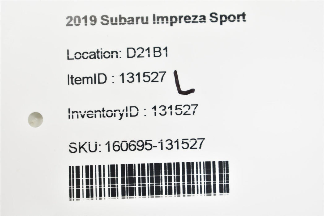 2017-2019 Subaru Impreza Sport Rear Driver Left Center Seatbelt Buckles 17-19