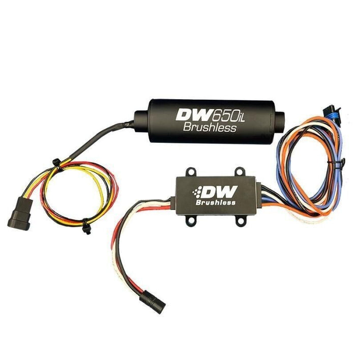 DeatschWerks DW650iL Series 650LPH In-Line External Fuel Pump w/ Single/Dual-Spe