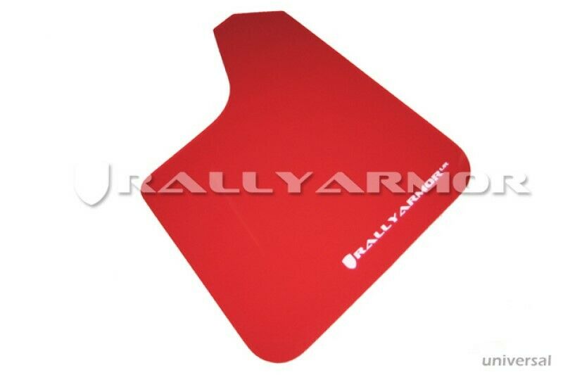 Rally Armor Universal Fit White Logo Red Mud Flaps NO HW MF12-UR-RD/WH