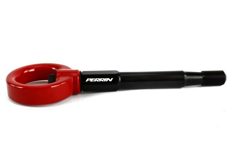 Perrin Performance Aluminum Rear Tow Hook Red for 2008-2014 Hatch WRX/STI