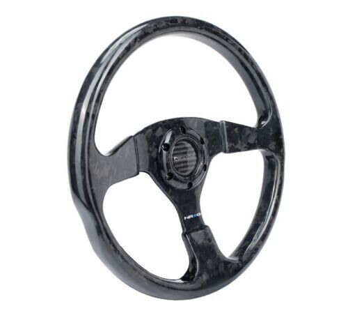 NRG - 350mm 3" Deep Forged Carbon Fiber Steering Wheel W/ 3 Spokes (ST-036FC)