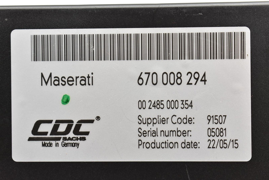 2016 Maserati Qauttroporte S Q4 CDC Suspension ECU Control Module 670008294