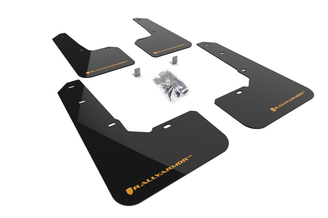 Rally Armor UR Black Mud Flaps w/ Orange Logo for 2022 Subaru Outback Wilderness