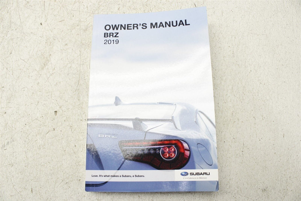 2019 Subaru BRZ Owners Manual Toyota 86 FR-S