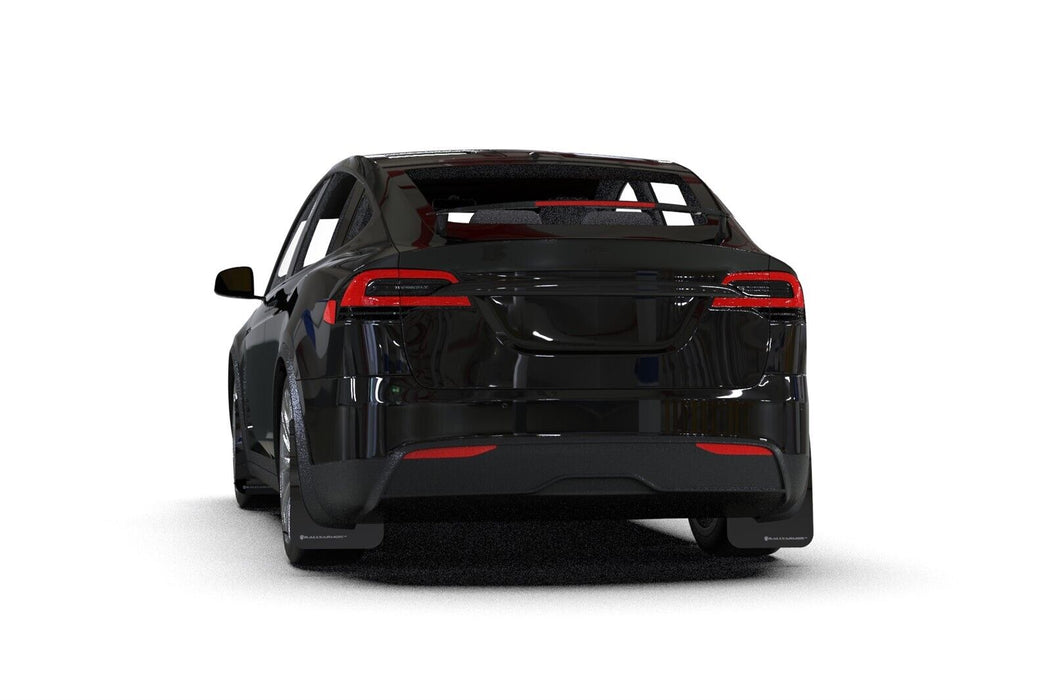 Rally Armor UR Black Mud Flaps w/ Grey Logo for 2022 Tesla Model X