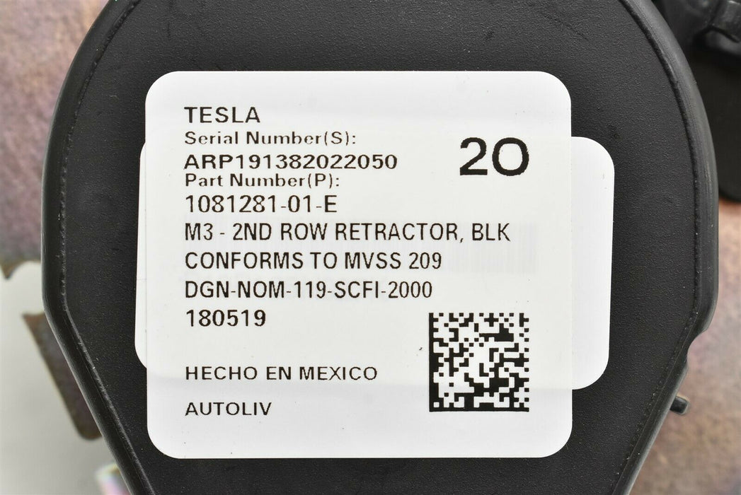 2017-2020 Tesla Model 3 Rear Left or Right Seat Belt Retractor 1081281-01-E