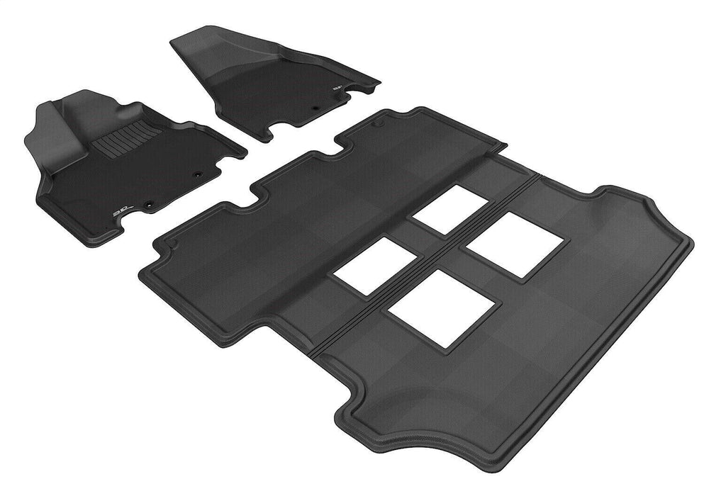 3D Maxpider Black L1HD03801509 Kagu 2 Row Floor Mat Set for 11-17 Honda Odyssey