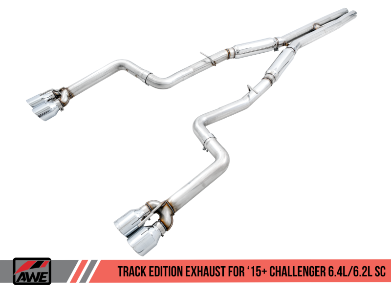 AWE 3015-43144 Tuning for 2015+ Dodge Challenger 6.4L/6.2L SC Track Exhaust-Quad