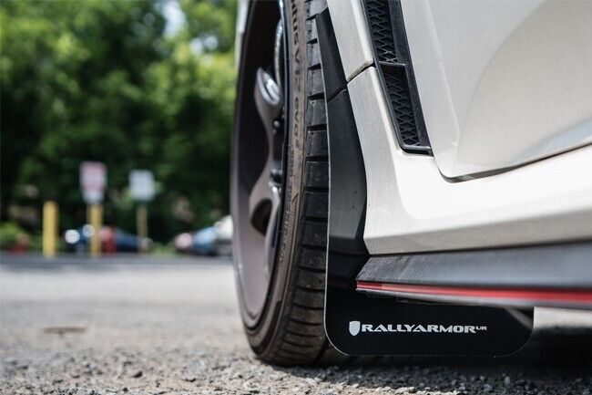 Rally Armor UR Black Mud Flap w/ White Logo for 2017-21 Honda Civic Type R