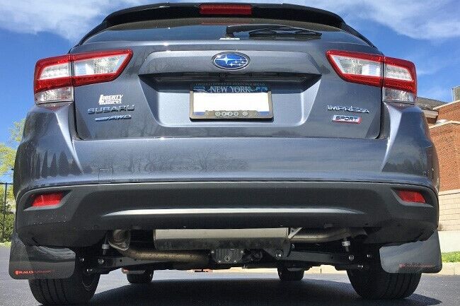 Rally Armor UR Black Mud Flap with Silver Logo For 2017-2023 Subaru Impreza