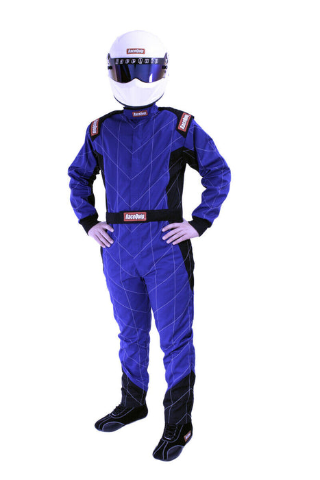 RaceQuip One Piece Single Layer Fire Suit Blue Large SFI 3.2A/1 Rated 130925