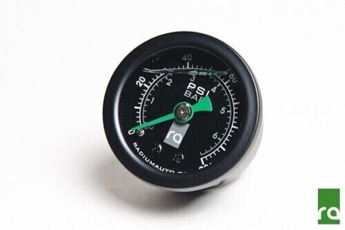 Radium 20-0152 Fuel Pressure Gauge w/ 6AN Inline Adapter 0-100 psi / 0-6.8 BAR