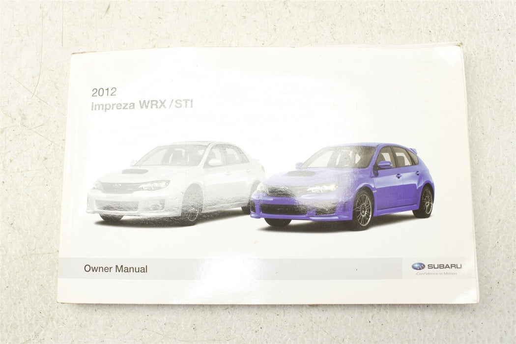 2012 Subaru Impreza WRX STI Owner Manual With Booklet Cover OEM 2012