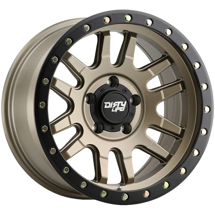 (Set of 4) Dirty Life 9309 Canyon Pro 17x9 5x5" -12mm Gold Wheels Rims 17" Inch