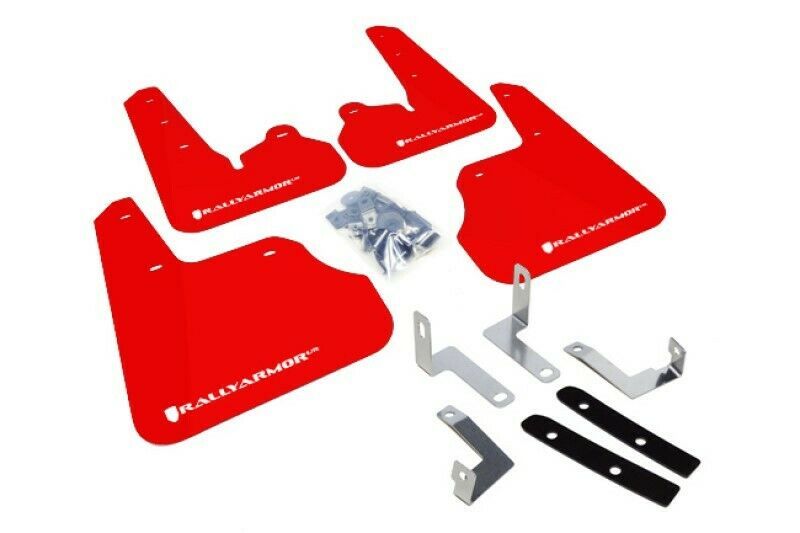 Rally Armor Mud Flaps Guards for 12-16 Impreza 4/5 Doors (Red w/White Logo)