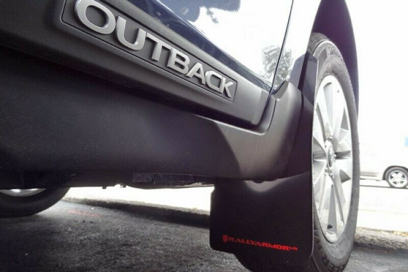 Rally Armor UR Black Mud Flaps w/ RED Logo Fits 2015-2019 Outback