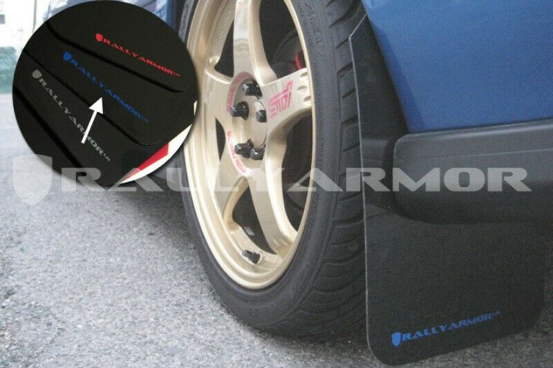 Rally Armor UR Black Mud Flaps w/ Blue Logo for 93-01 Impreza - MF2-UR-BLK/BL