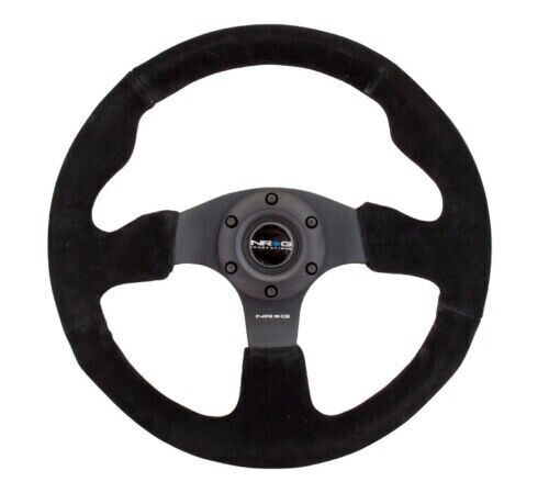 NRG Steering Wheel Black Suede & Black Stitch 320mm/ 5mm Spoke RST-012S
