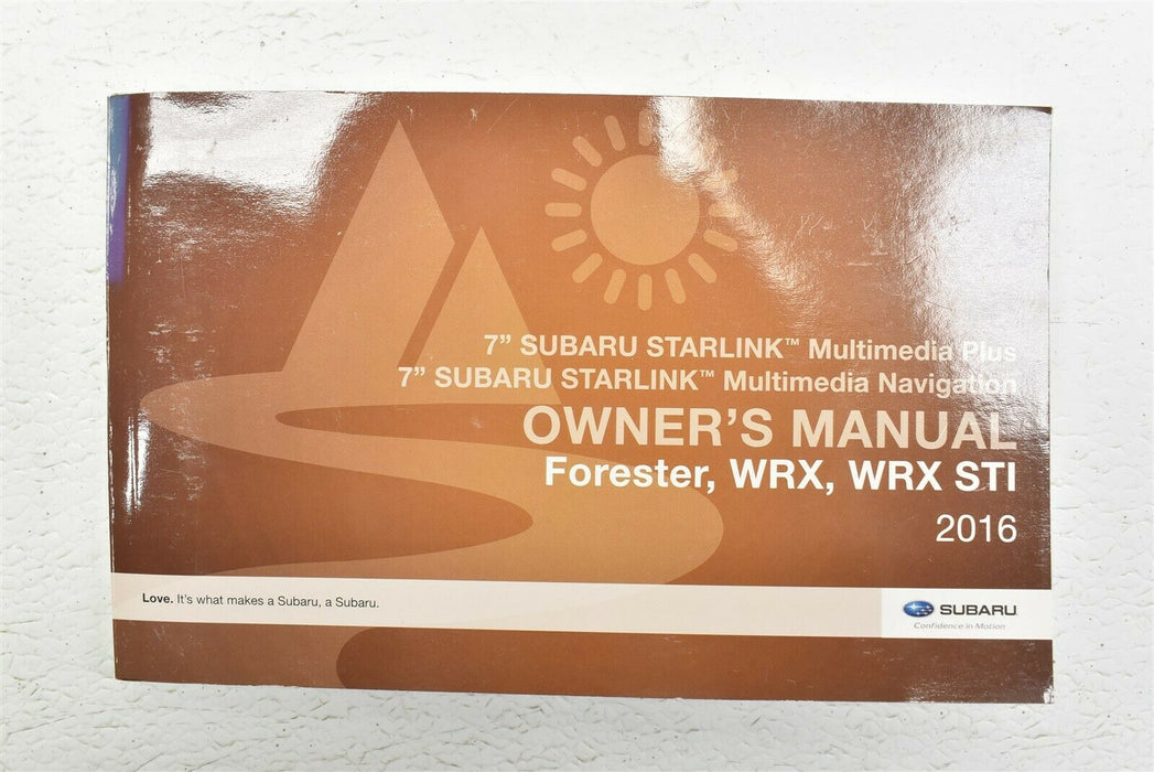 2016 Subaru WRX STI Owners Manual & Case OEM 16