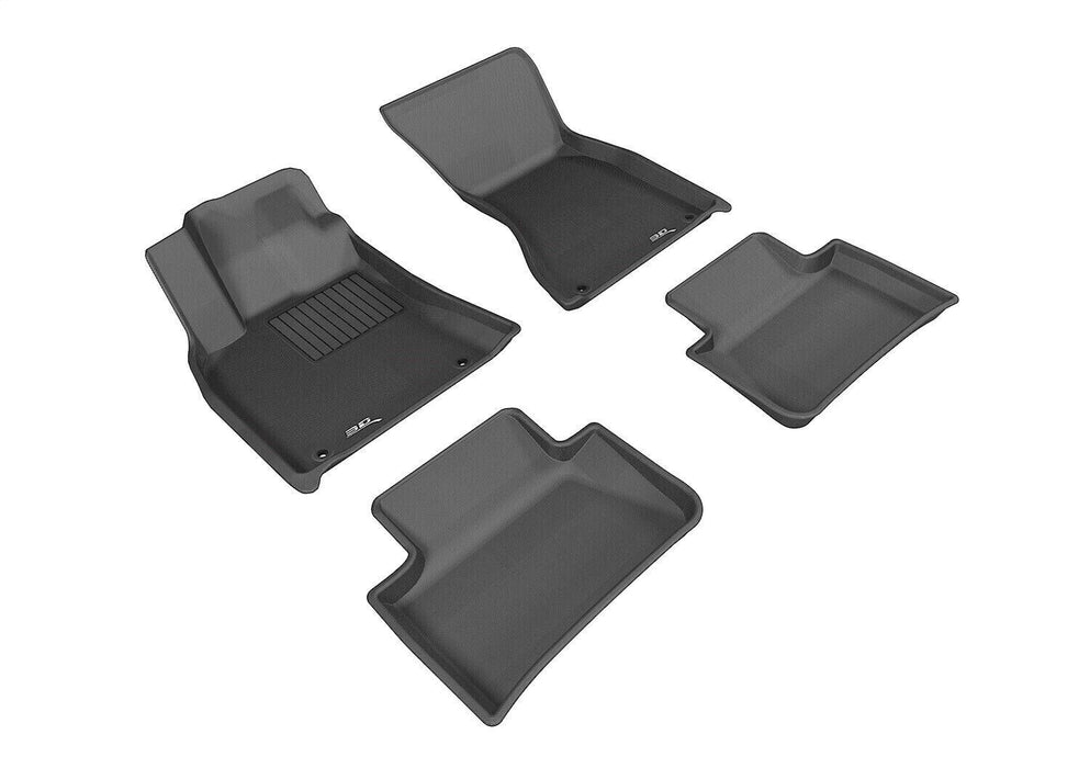 3D Maxpider Black L1PO01401509 Kagu 2 Row Floor Mat Set for 15-21 Porsche Macan