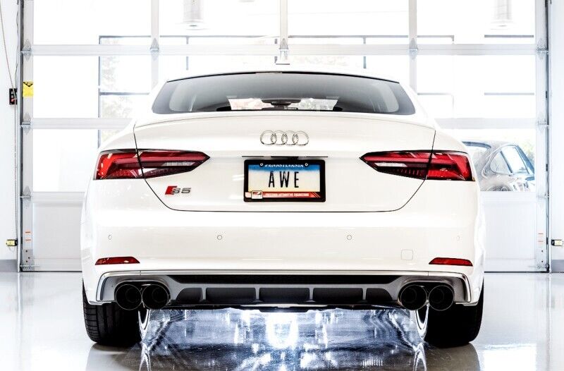 AWE Touring Edition Exhaust - Non-Resonated (Black 102mm Tips) for Audi B9 S4