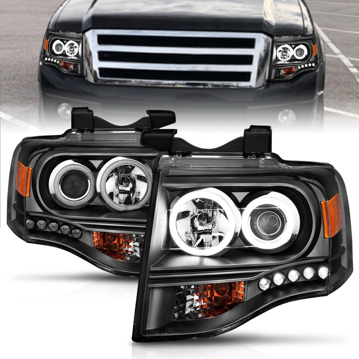 Anzo USA 111113 Projector Headlight Set w/Halo Fits 2007-2014 Expedition