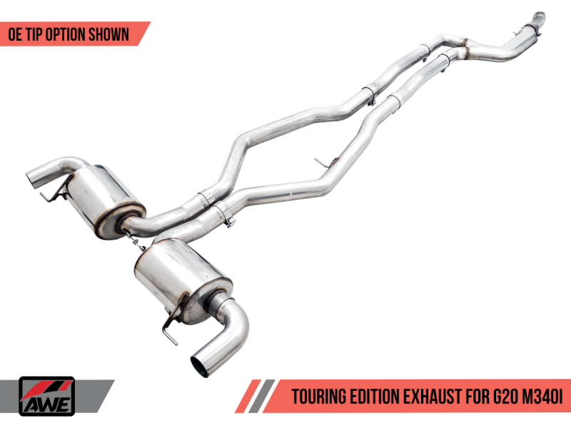 AWE 3015-11058 Tuning for 2019+ BMW M340i G20 Non-Resonated Exhaust Use OE Tips