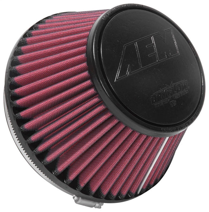 AEM 21-2093DK Dryflow Red Synthetic Cone Air Filter w/ 6" Flange Inlet Diameter