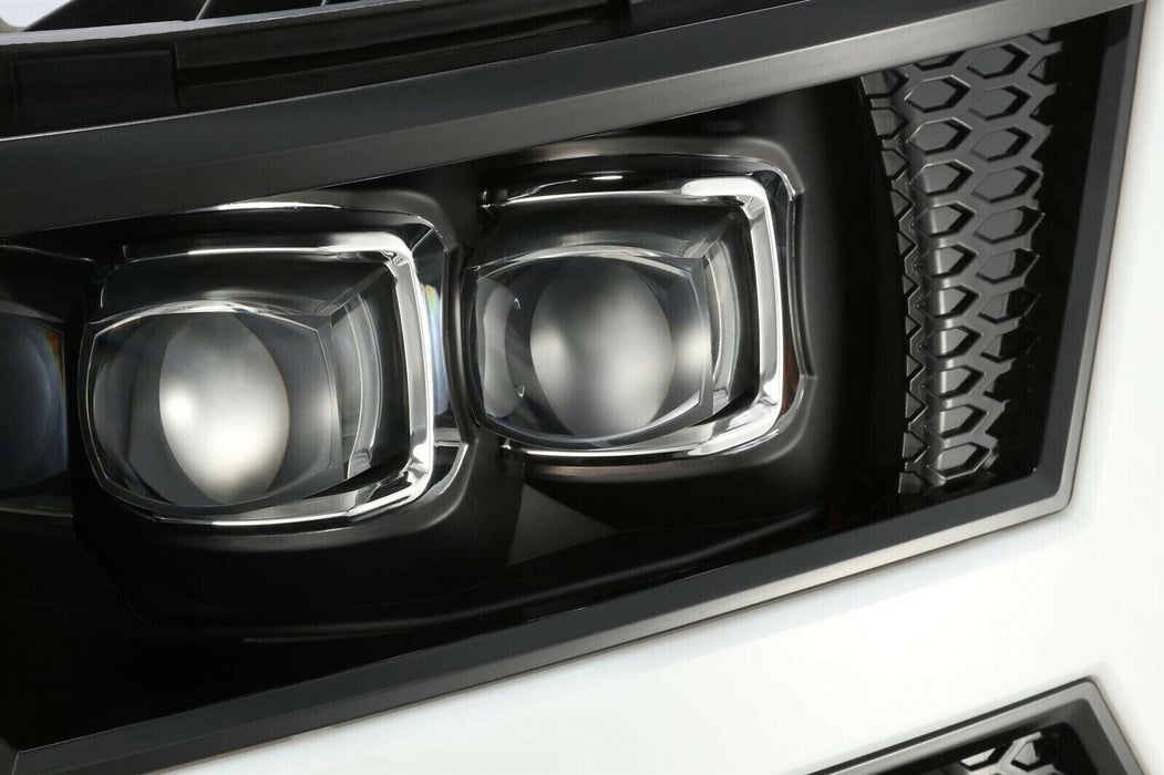 AlphaRex Jet Black NOVA LED Projector Headlights for 2007-2013 Silverado