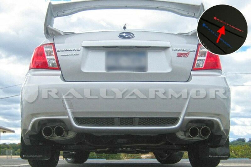 Rally Armor UR Black Mud Flap w/ Red Logo For 11-14 Subaru WRX/STI Sedans ONLY
