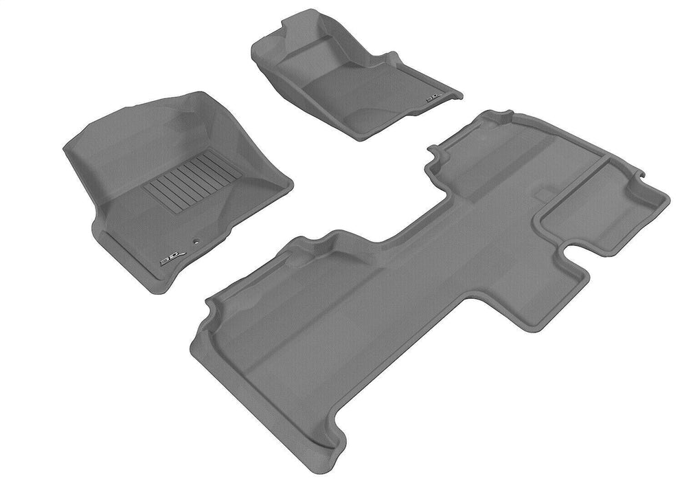 3D Maxpider Gray L1FR07101501 Kagu Front and Rear Floor Mats for 09-10 Ford F150