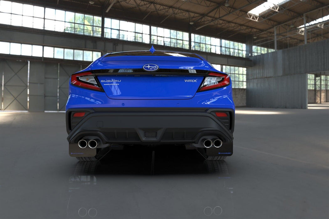 Rally Armor UR Black Mud Flaps w/ Blue Logo for 2022 Subaru WRX