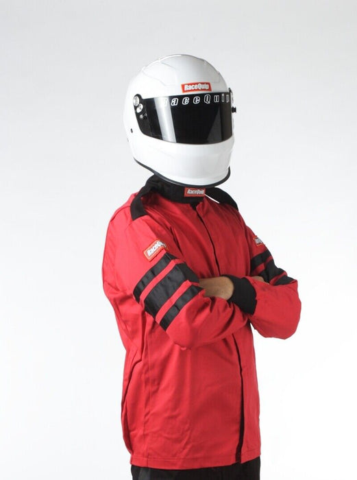 RaceQuip Single Layer Racing Driver Fire Suit Jacket SFI 3.2A/1 2XL Red 111017
