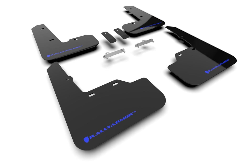 Rally Armor UR Black Mud Flaps w/ Blue Logo for 2022 Subaru WRX