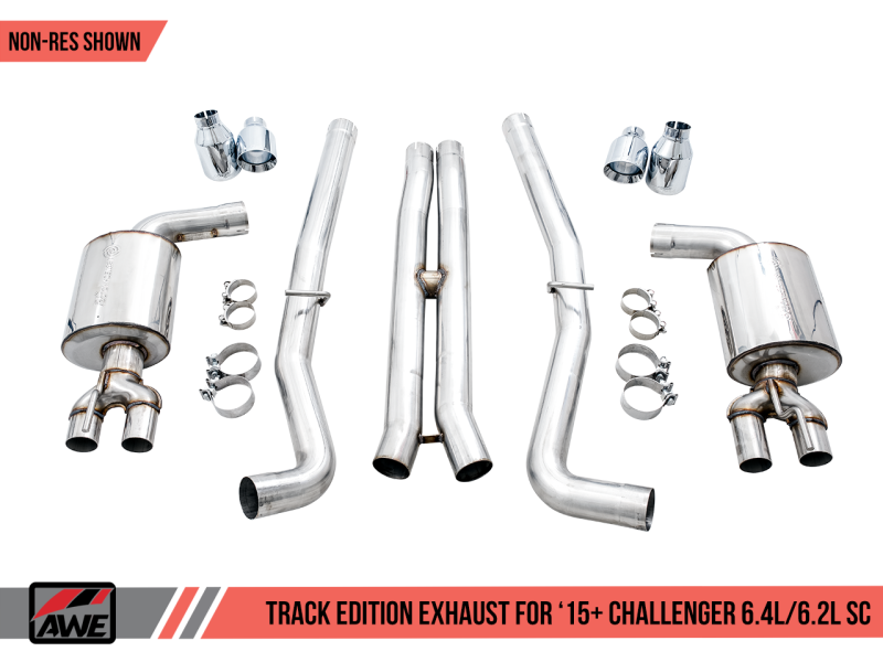 AWE 3015-42136 Tuning for 2015+ Dodge Challenger 6.4L/6.2L SC Track Exhaust-Quad