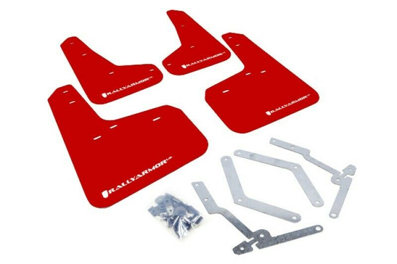 Rally Armor Red Mud Flaps White Logo For 12-19 Focus ST/RS/SE MF27-UR-RD/WH