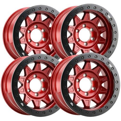 (4) Dirty Life 9302 Roadkill Race 17x9 5x5" -14mm Candy Red Wheels Rims 17" Inch