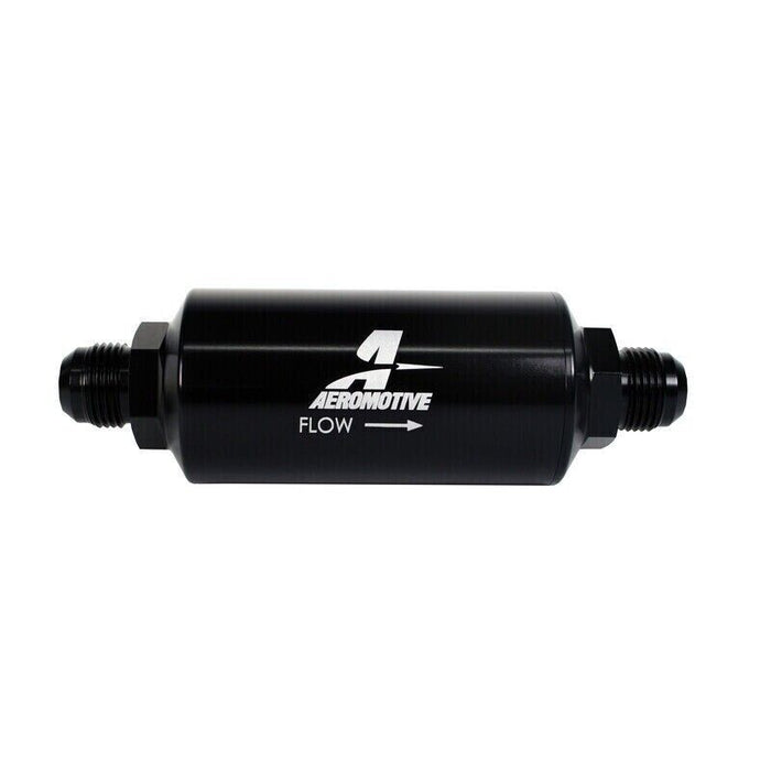 Aeromotive Fuel Filter 12389; All Fuels 100 Micron Black Anodized -10AN male