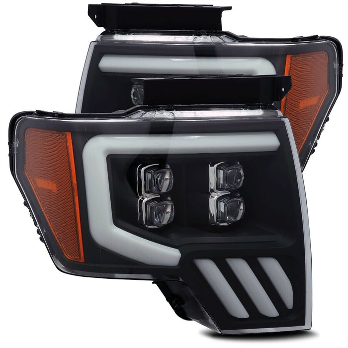 AlphaRex Black Nova LED Projector Headlights for 2009-2014 Ford F-150