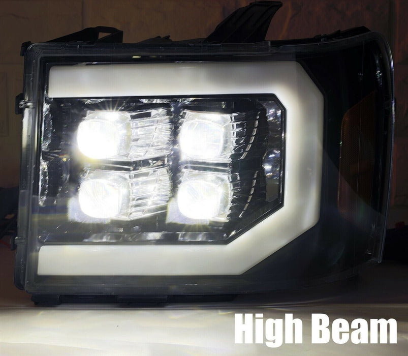 AlphaRex Black Nova LED Projector Headlights for 2007-2013 GMC Sierra 1500