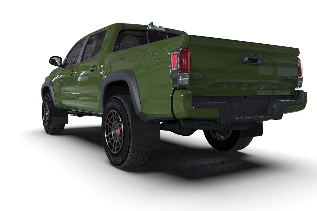 Rally Armor Black Mud Flap With Army Green Logo for 2016-23 Toyota Tacoma