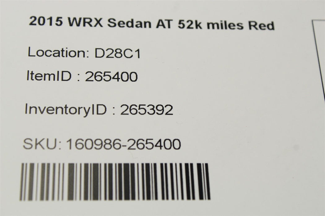 2015 Subaru WRX STI Radio Amplifier Assembly 86221VA010 Factory OEM 15